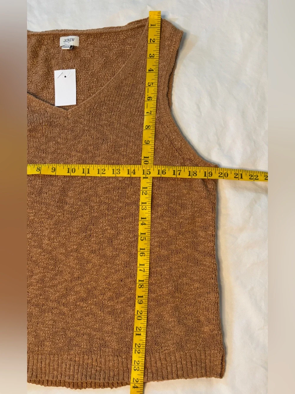 J.Crew NWT Women’s Brown V-Neck Sweater Vest Size L Cotton Blend